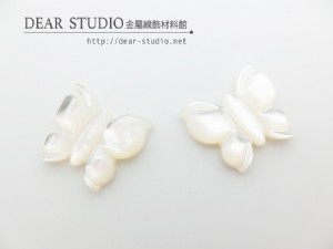 16*20mm天然白貝蝴蝶(單面-白)